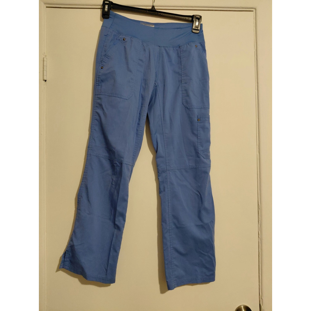 Purple Label Women's Yoga Healing Hands Scrubs Pants Light Blue Size XSP